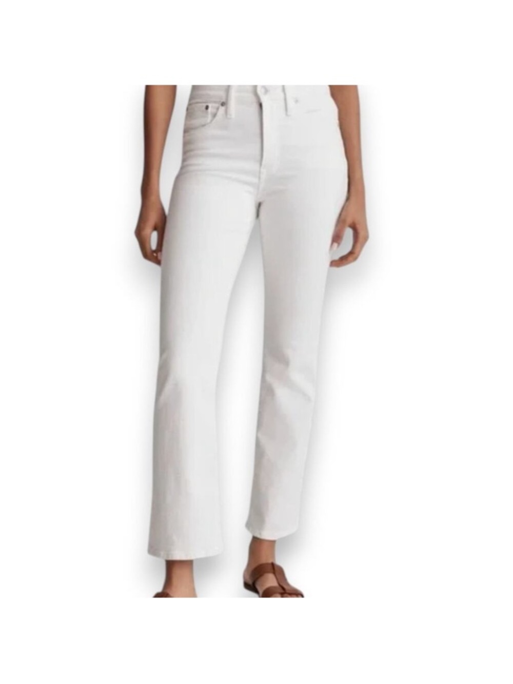 Madewell White Kick-Out Mid-Rise Jeans